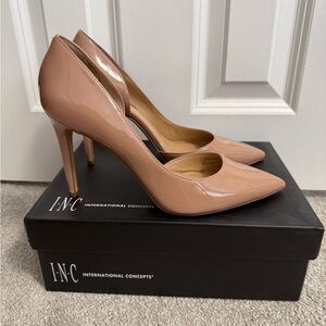 INC International Concepts Women's Nude Patent Heels